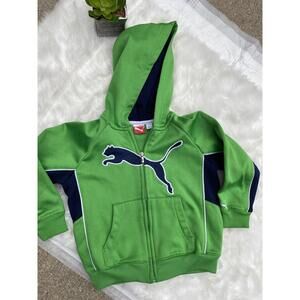 Boys' Green Puma Zip-Up Hoodie Size 4